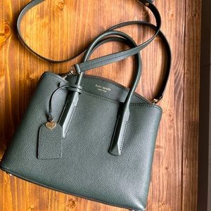 Kate Spade Margaux medium satchel in deep evergreen